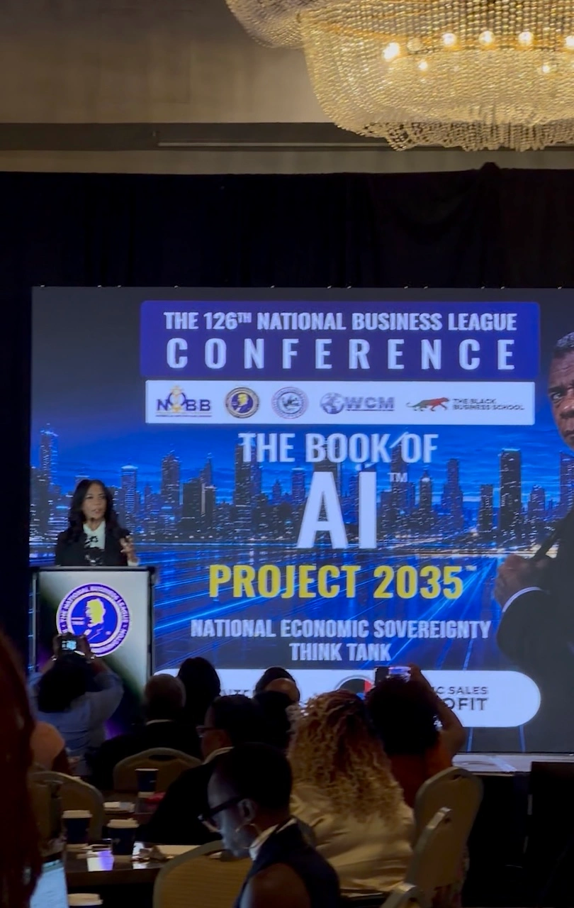 A speaker addresses attendees from the podium at the 126th National Business League Conference.